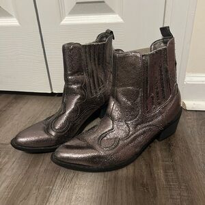 Free People Metallic Ankle Boots